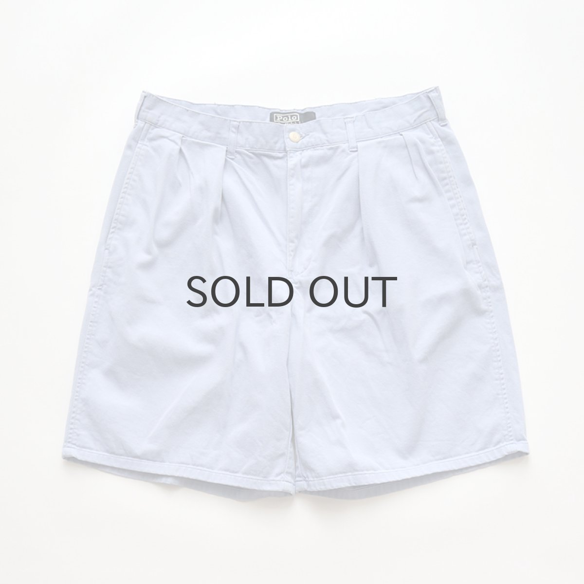 画像1: 〜90's Polo by Ralph Lauren "POLO CHINO" COTTON TWILL TUCK SHORTS 【W34 程度】 (1)