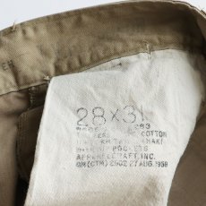 画像8: 50's US MARINE CORPS COTTON TWILL KHAKI TROUSERS【W28 x L30 程度】 (8)