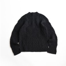 画像2: 90's J. CREW BLACK WOOL KNIT ARAN SWEATER (2)