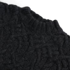 画像5: 90's J. CREW BLACK WOOL KNIT ARAN SWEATER (5)