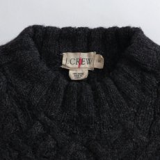 画像6: 90's J. CREW BLACK WOOL KNIT ARAN SWEATER (6)