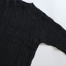 画像3: 90's J. CREW BLACK WOOL KNIT ARAN SWEATER (3)