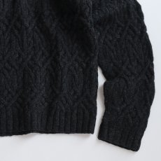 画像4: 90's J. CREW BLACK WOOL KNIT ARAN SWEATER (4)