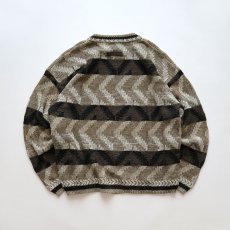 画像2: 90's STUDIO RAMIE COTTON BORDER PATTERN KNIT SWEATER (2)