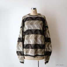 画像11: 90's STUDIO RAMIE COTTON BORDER PATTERN KNIT SWEATER (11)