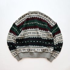 画像2: PURE STUFF COTTON BORDER PATTERN KNIT SWEATER "MADE IN USA" (2)