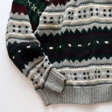 画像4: PURE STUFF COTTON BORDER PATTERN KNIT SWEATER "MADE IN USA" (4)