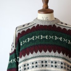 画像9: PURE STUFF COTTON BORDER PATTERN KNIT SWEATER "MADE IN USA" (9)