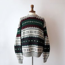 画像10: PURE STUFF COTTON BORDER PATTERN KNIT SWEATER "MADE IN USA" (10)