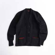 画像1: 50's Kandel BLACK WOOL KNIT AWARD CARDIGAN (1)