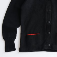 画像4: 50's Kandel BLACK WOOL KNIT AWARD CARDIGAN (4)