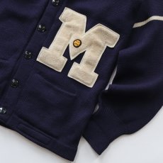 画像4: 〜60's ENGLEWOOD KNITTING MILLS NAVY  WOOL KNIT LETTERED AWARD CARDIGAN (4)