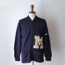 画像14: 〜60's ENGLEWOOD KNITTING MILLS NAVY  WOOL KNIT LETTERED AWARD CARDIGAN (14)