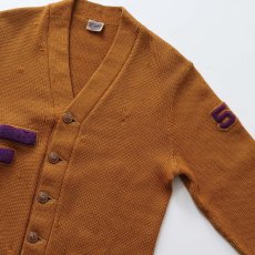 画像4: 50's NELSON KNITTING MILLS CO. WOOL KNIT LETTERED AWARD CARDIGAN (4)