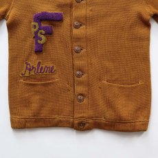 画像6: 50's NELSON KNITTING MILLS CO. WOOL KNIT LETTERED AWARD CARDIGAN (6)