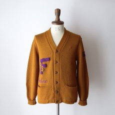 画像14: 50's NELSON KNITTING MILLS CO. WOOL KNIT LETTERED AWARD CARDIGAN (14)