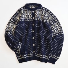 画像1: OLD UNKNOWN BRAND WOOL KNIT NORDIC CARDIGAN (1)