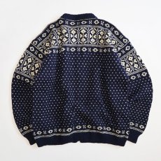 画像2: OLD UNKNOWN BRAND WOOL KNIT NORDIC CARDIGAN (2)