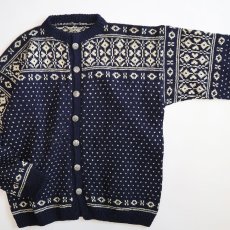 画像3: OLD UNKNOWN BRAND WOOL KNIT NORDIC CARDIGAN (3)