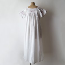 画像12: OLD HANDMADE COTTON LINEN EMBROIDERED DRESS (12)