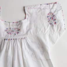 画像5: OLD HANDMADE COTTON LINEN EMBROIDERED DRESS (5)