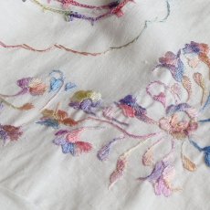 画像6: OLD HANDMADE COTTON LINEN EMBROIDERED DRESS (6)