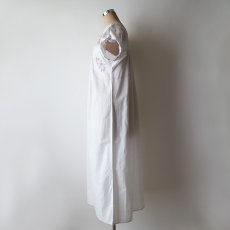 画像11: OLD HANDMADE COTTON LINEN EMBROIDERED DRESS (11)