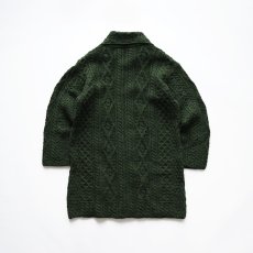 画像2: Kilronan Knitwear WOOL HAND KNIT FISHERMAN'S LONG CARDIGAN "MADE IN IRELAND" (2)