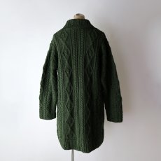 画像11: Kilronan Knitwear WOOL HAND KNIT FISHERMAN'S LONG CARDIGAN "MADE IN IRELAND" (11)