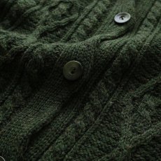 画像8: Kilronan Knitwear WOOL HAND KNIT FISHERMAN'S LONG CARDIGAN "MADE IN IRELAND" (8)