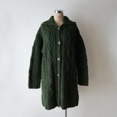 画像9: Kilronan Knitwear WOOL HAND KNIT FISHERMAN'S LONG CARDIGAN "MADE IN IRELAND" (9)