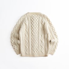 画像2: 〜80's IRISFREE WOOL HAND KNIT CREW NECK FISHERMAN'S CARDIGAN "HANDKNIT IN IRELAND" (2)