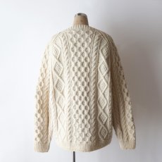 画像18: 〜80's IRISFREE WOOL HAND KNIT CREW NECK FISHERMAN'S CARDIGAN "HANDKNIT IN IRELAND" (18)