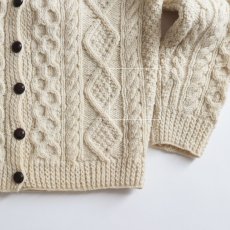 画像9: 〜80's IRISFREE WOOL HAND KNIT CREW NECK FISHERMAN'S CARDIGAN "HANDKNIT IN IRELAND" (9)