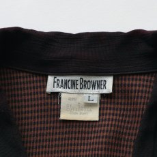 画像8: 〜80's FRANCINE BROWNER ACETATE RAYON CHECK DESIGN JACKET "MADE IN USA" (8)