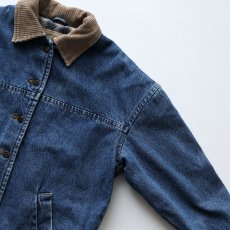 画像4: 〜90's BRAETAN COTTON DENIM CHECK FLANNEL LINING TRUCKER JACKET (4)