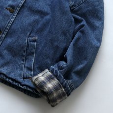 画像6: 〜90's BRAETAN COTTON DENIM CHECK FLANNEL LINING TRUCKER JACKET (6)