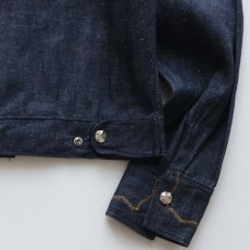 画像7: 70's UNKNOWN BRAND DENIM EMBROIDERED SHORT LENGTH SNAP JACKET "MINT CONDITION" (7)