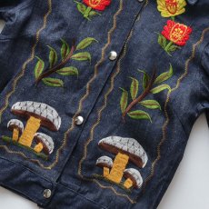 画像8: 70's UNKNOWN BRAND DENIM EMBROIDERED SHORT LENGTH SNAP JACKET "MINT CONDITION" (8)