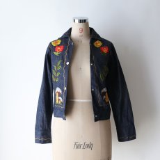 画像11: 70's UNKNOWN BRAND DENIM EMBROIDERED SHORT LENGTH SNAP JACKET "MINT CONDITION" (11)