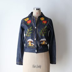 画像10: 70's UNKNOWN BRAND DENIM EMBROIDERED SHORT LENGTH SNAP JACKET "MINT CONDITION" (10)