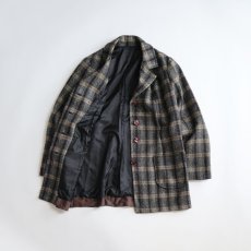 画像2: UNKNOWN BRAND WOOL TWEED CHECK 4B JACKET (2)