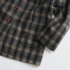 画像5: UNKNOWN BRAND WOOL TWEED CHECK 4B JACKET (5)