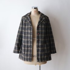 画像10: UNKNOWN BRAND WOOL TWEED CHECK 4B JACKET (10)