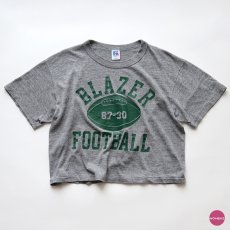 画像1: 80's RUSSELL  PRINT S/S CROPPED TEE "BLAZER FOOTBALL" (1)