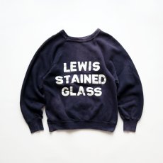 画像3: 60's UNKNOWN BRAND COTTON W-PRINT CREW NECK SWEAT "LEWIS STAINED GLASS" (3)