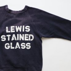 画像8: 60's UNKNOWN BRAND COTTON W-PRINT CREW NECK SWEAT "LEWIS STAINED GLASS" (8)