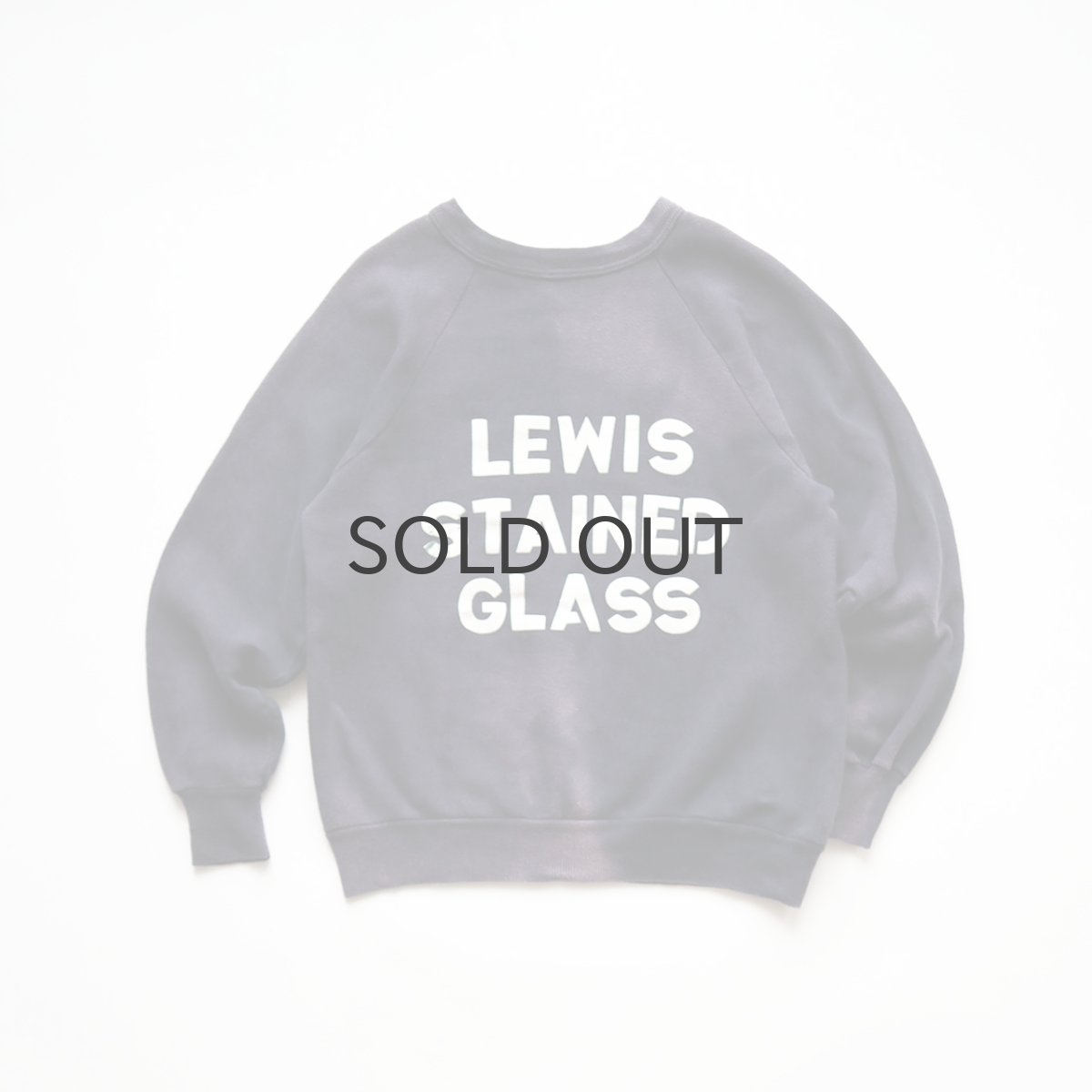 画像1: 60's UNKNOWN BRAND COTTON W-PRINT CREW NECK SWEAT "LEWIS STAINED GLASS" (1)