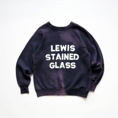 画像1: 60's UNKNOWN BRAND COTTON W-PRINT CREW NECK SWEAT "LEWIS STAINED GLASS" (1)