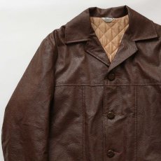 画像4: 60's Fingerhut FAKE LEATHER QUILTED LINING CAR COAT (4)